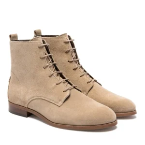 KOST Boots à Lacets Croûte Velours Beige Femme marque pas cher 15