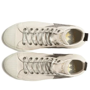 KOST Sneakers Cuir Écru Et Argent Femme prix le plus bas 29