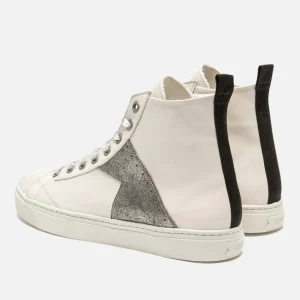 KOST Sneakers Cuir Écru Et Argent Femme prix le plus bas 15