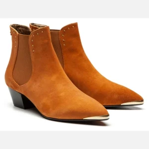 Nouvelle Collection KOST Boots Croûte Velours Marron Femme 23