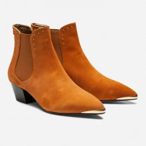 Nouvelle Collection KOST Boots Croûte Velours Marron Femme 19