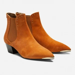 Nouvelle Collection KOST Boots Croûte Velours Marron Femme 17