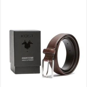 KOST Ceinture Made In France Cuir Tannage Végétal Marron Homme grossiste en ligne 16