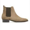 Achat KOST Chelsea Boots à Talons Croûte Velours Taupe Homme 37