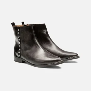 KOST Boots Croûte Velours Noir Femme pas cher 30