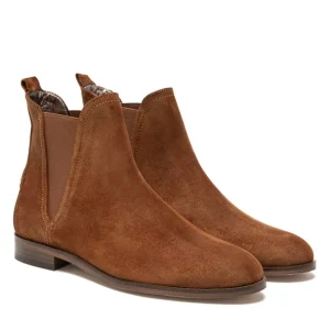 KOST Chelsea Boots Croûte Velours Cognac Femme marque pas cher en ligne 25