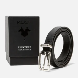 KOST Ceinture Femme Made In France Cuir Tannage Végétal Noir Livraison internationale 18