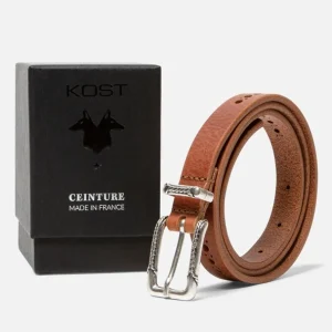 KOST Ceinture Femme Made In France Cuir Tannage Végétal Noisette Dernières Nouveautés 20