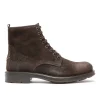 soldes pas cher KOST Bottines à Lacets Croûte Velours Marron Foncé Homme 35