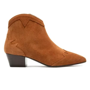 KOST Boots à Talons Style Western Croûte Velours Cognac Femme Top ventes 23