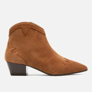 KOST Boots à Talons Style Western Croûte Velours Cognac Femme Top ventes 17