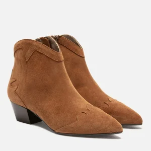 KOST Boots à Talons Style Western Croûte Velours Cognac Femme Top ventes 19