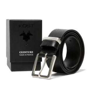 livraison la plus rapide KOST Ceinture Made In France Cuir Tannage Végétal Noir Homme 15