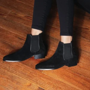 KOST Chelsea Boots Croûte Velours Noir Femme pas cher marque 33