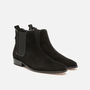 KOST Chelsea Boots Croûte Velours Noir Femme pas cher marque 31