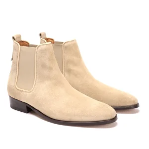 KOST Chelsea Boots Croûte Velours Beige Femme garantie de qualité 15