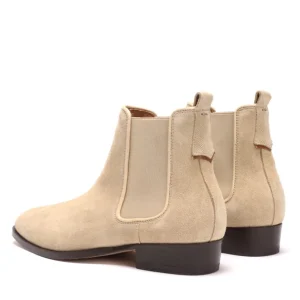 KOST Chelsea Boots Croûte Velours Beige Femme garantie de qualité 19