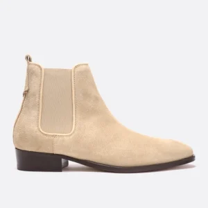 KOST Chelsea Boots Croûte Velours Beige Femme garantie de qualité 23