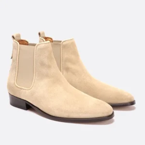 KOST Chelsea Boots Croûte Velours Beige Femme garantie de qualité 25