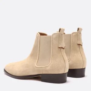 KOST Chelsea Boots Croûte Velours Beige Femme garantie de qualité 29