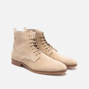 KOST Bottines à Lacets Croûte Velours Beige Homme jusqu'à 31